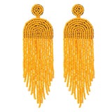Kaseakia Long Boho Beaded Tassel Dangle Earrings for Women