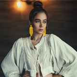 Kaseakia Long Boho Beaded Tassel Dangle Earrings for Women