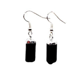 Irregular Raw Tourmaline Stone Crystal Drop Earrings