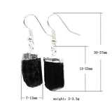 Irregular Raw Tourmaline Stone Crystal Drop Earrings