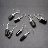 Irregular Raw Tourmaline Stone Crystal Drop Earrings
