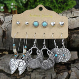 Vintage Silver Plated Turquoise Inlaid Earring Set