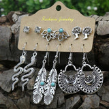 Vintage Silver Plated Turquoise Inlaid Earring Set