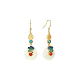 Silver Vintage Stone Earrings for Women - Birthday Party Jewelry