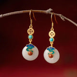 Silver Vintage Stone Earrings for Women - Birthday Party Jewelry