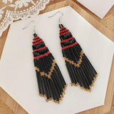 Ethnic Style Bead Earrings Bohemian Tassel Earrings