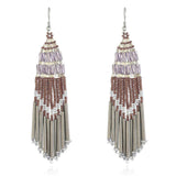 Ethnic Style Bead Earrings Bohemian Tassel Earrings