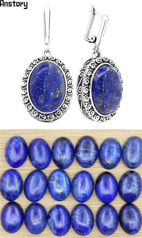 Lapis Lazuli Earrings & Pendant Set Vintage Silver Plated Jewelry