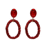 Crystal Pendant Earrings Colorful Party Statement Jewelry Gift