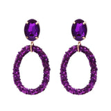 Crystal Pendant Earrings Colorful Party Statement Jewelry Gift
