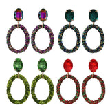 Crystal Pendant Earrings Colorful Party Statement Jewelry Gift