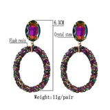 Crystal Pendant Earrings Colorful Party Statement Jewelry Gift