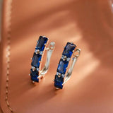 Blue/Green/Pink Zircon Drop Earrings 585 Rose