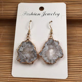 Quartz Drop Earrings Natural Stone Jewelry
