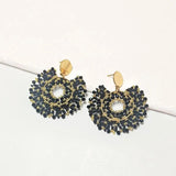 Rice Bead Earrings Sunflower Retro Boho Hollow Beaded Earrings