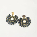 Rice Bead Earrings Sunflower Retro Boho Hollow Beaded Earrings