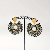 Rice Bead Earrings Sunflower Retro Boho Hollow Beaded Earrings