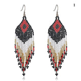 Bohemian Colorful Beaded Earrings Multicolour Hook Jewelry