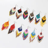 Bohemian Colorful Beaded Earrings Multicolour Hook Jewelry