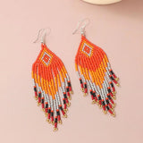 Bohemian Colorful Beaded Earrings Multicolour Hook Jewelry