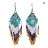 Bohemian Colorful Beaded Earrings Multicolour Hook Jewelry