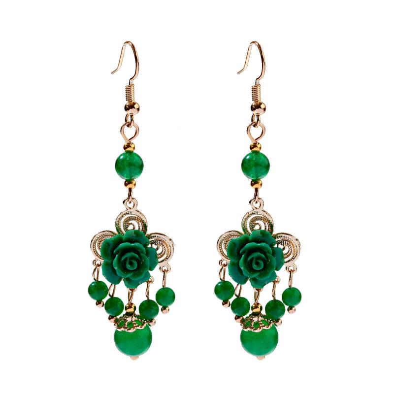 Shell Flower Stone Hanfu Earrings for Women