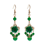 Shell Flower Stone Hanfu Earrings for Women