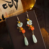 Shell Flower Stone Hanfu Earrings for Women