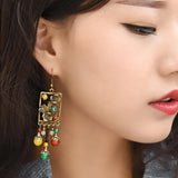 Flower Ethnic Statement Earrings Natural Stone Boho Earring Brincos