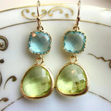Peridot Drop Earrings Women Engagement Wedding Jewelry