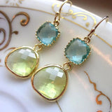 Peridot Drop Earrings Women Engagement Wedding Jewelry
