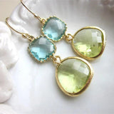 Peridot Drop Earrings Women Engagement Wedding Jewelry