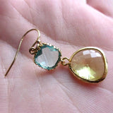 Peridot Drop Earrings Women Engagement Wedding Jewelry