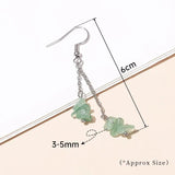 Amethyst Crystal Gravel Stainless Steel Drop Earrings