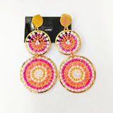 Bohemia Multilayer Beaded Earrings Hand Knitting Alloy