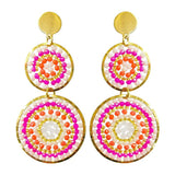 Bohemia Multilayer Beaded Earrings Hand Knitting Alloy