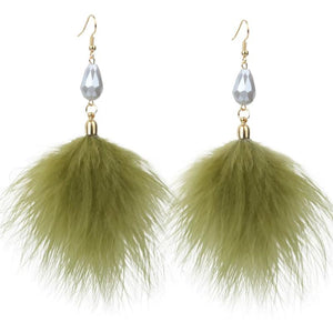 Bohemian Bead Wedding Earrings with Turkey Feathers