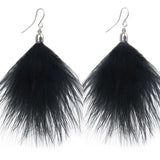 Bohemian Bead Wedding Earrings with Turkey Feathers