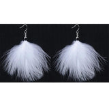 Bohemian Bead Wedding Earrings with Turkey Feathers