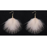 Bohemian Bead Wedding Earrings with Turkey Feathers