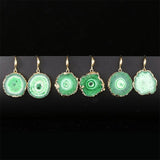 Irregular Agate Slices Druzy Drop Earrings for Women