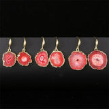 Irregular Agate Slices Druzy Drop Earrings for Women