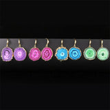 Irregular Agate Slices Druzy Drop Earrings for Women
