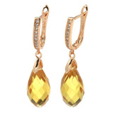 Geometric Cut Citrine Zircon Earrings for Women