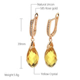 Geometric Cut Citrine Zircon Earrings for Women