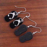 Silver Plated Abalone Shell Agate Slipper Earrings Women Jewelry
