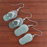 Silver Plated Abalone Shell Agate Slipper Earrings Women Jewelry