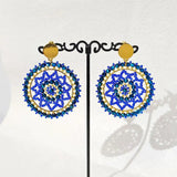 Bohemia Alloy Beaded Earrings Crystal Weave Dream Web Hand Knitting Roundness