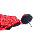 Kaseakia Big Beaded Tassel Earrings, Boho Statement Seed Bead Chandel