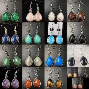 Crystal Opal Howlite Malachite Goldstone Aventurine Drop Earrings